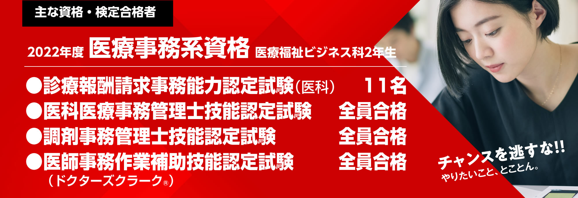 秋田県で唯一「診療報酬請求事務能力認定試験」の指導校!東北エリアNo.1の合格者数